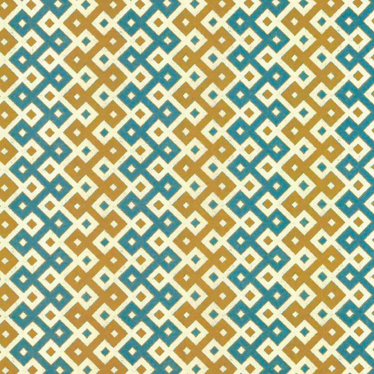 Goldenrod and Blue Geometric Italian Paper ~ Tassotti